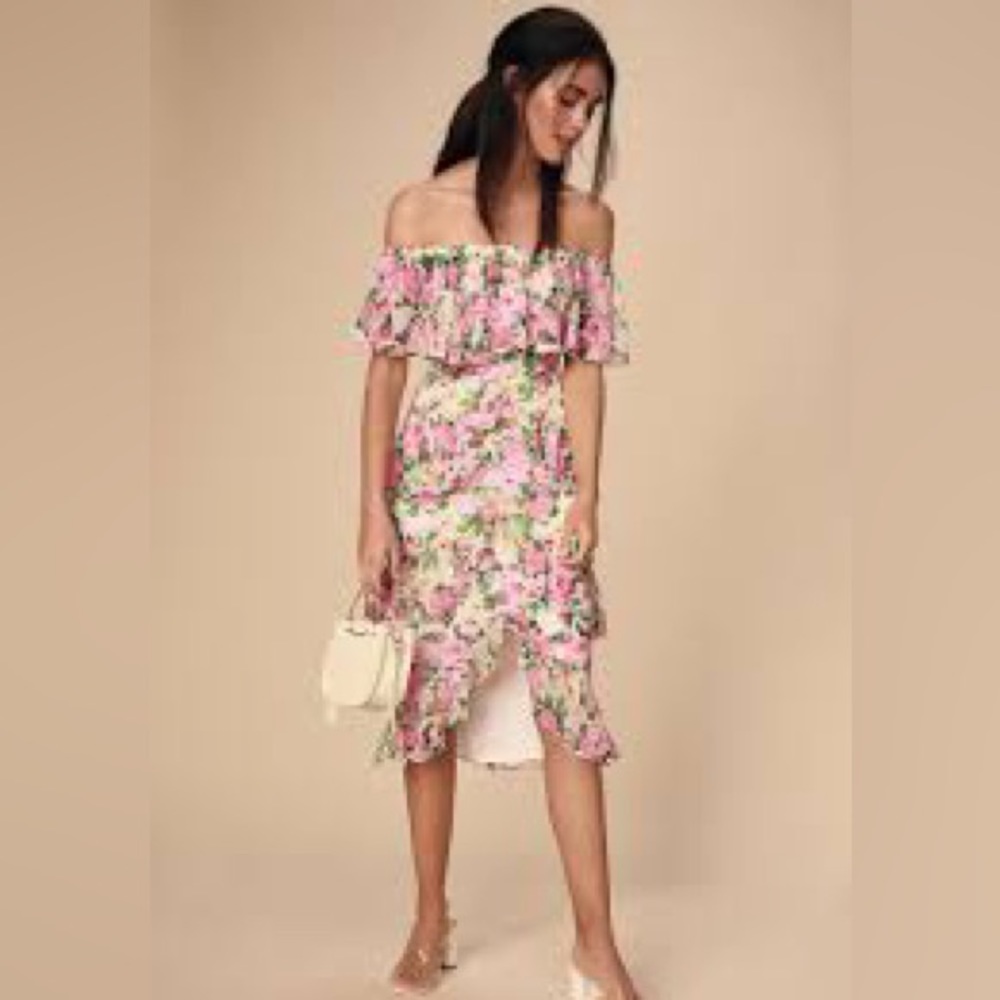 NWT Wayf women’s floral Lira midi Dress. Size Medium